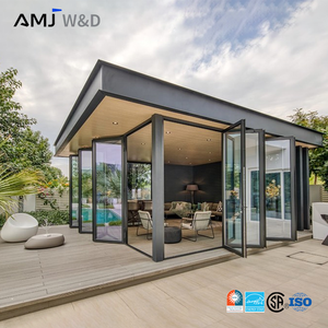 Middle East Insulating Glass Bifold Door Modern Foldable Screen Aluminum Folding Doors Exterior
