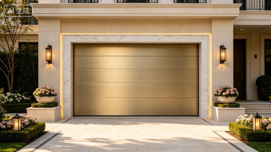 Aluminium garage doors installed in luxury modern villa