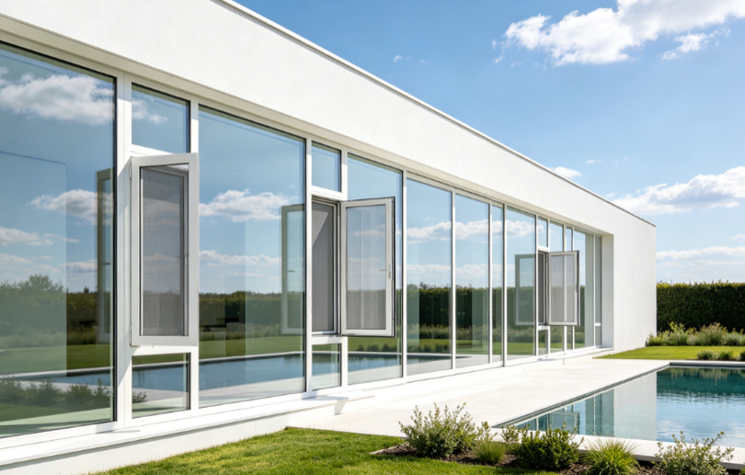 Casement Window with Integrated Stainless Steel Mesh Screen