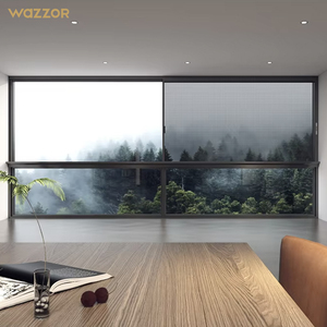 Wazzor Luxury Gliding Waterproof Residential Window Double Tempered Glass Thermal Break Aluminum Frame Sliding System Windows