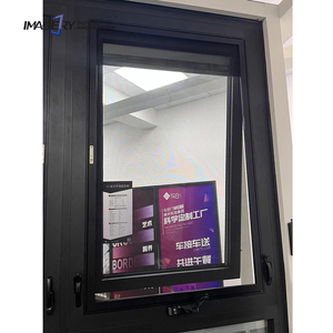 Custom Aluminum Awning Window Hand Crank Outward Opening Exterior Window Double Glazed Tempered Glass Thermal Break Soundproof