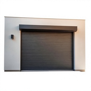 Modern Grey Motorized Roll up Garage Door Double-Layer Aluminum Security Doors for Sheds