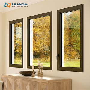Aluminum House Windows Heat Insulation European Windows Low-E Tempered Glass Bullet Proof Glass Aluminum Casement Windows