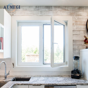 AUMEGI American NFRC Aluminium Soundproof Casement Window Burglar Designs Tilt and Turn Window