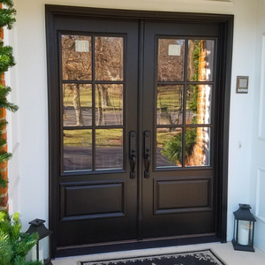 Custom Villa Main Entrance Door Aluminum Casement Door Double Tempered Glass Thermal Insulation