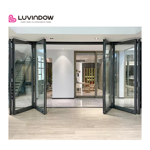 Modern Design Steel Outdoor Glass Bifold Patio Doors Aluminum Alloy