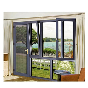 Aluminium Fly Screen Door House Window With Grill Design Casement Window Mosquito Net Door