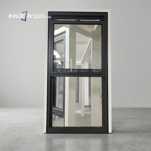 Custom Modern Vertical Sliding Aluminium Single-hung Tempered Glass Windows