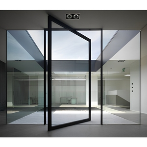 Modern Heavy-Duty Aluminum Pivot Doors with Double Glass Soundproof Surface