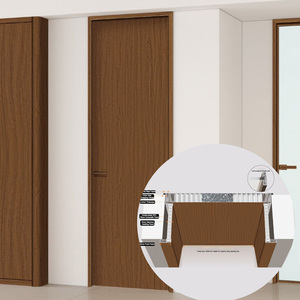 Minimalist Ultra Narrow Frame Full Aluminum Interior Door All Aluminum Honeycomb Core Wood Grain Pure Aluminum Bedroom Door