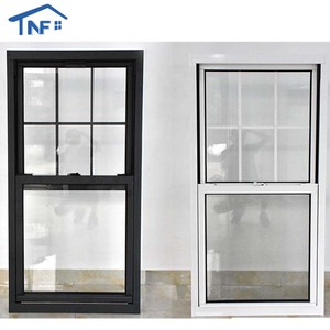 Foshan America Aluminum Tempered Glass Glass Waterproof French Black Windows and Doors Custom Design Doule Single Hung Windows