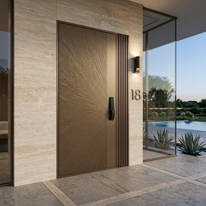 Luxury Cast Aluminum Exterior Entrance Door Corrosion Resistant Metal Front Door Custom Finish for Villa Housing Wholesale