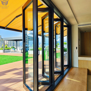 DEMEA Soundproof Home Office Garden Room Aluminium Frame Double Glazing Custom Made Accordion Style Concertina Folding Door