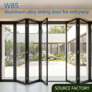 NFRC Aluminium Outdoor Accordion Door Thermal Break Double Tempered Glass Bi-fold Door