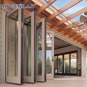 Tempered Glass Bifold Doors Aluminium Folding Patio Outdoor Sliding Door