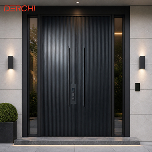 Double Front Entry Door Aluminum Exterior Security Door Heavy Duty