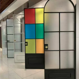 Arch Aluminum Casement Doors Interior Bathroom Kitchen Double Door Wrapped Modern Flush Glass Aluminum French Doors with Grilles