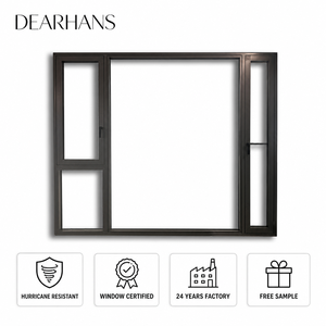 Hurricane Impact Resistant Aluminum Modern Vertical Swing Casement Windows Magnetic Insect Screen Louver Design Tempered Glass