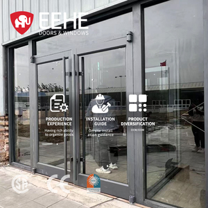 EEHE Storefront Door Modern Heavy Duty Aluminum Energy Efficient Slim Frame Tinted Glass Commercial Door For Durable Design