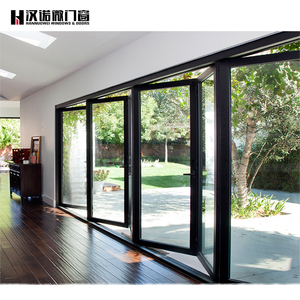 Door Aluminium Door for Preventing Water From Flowing Backwards Folding Foldable Tempered Glass Aluminum Alloy Windproof Polymer