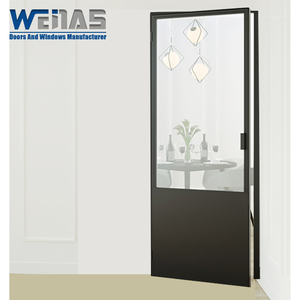 New Design Minimalist Ultra Narrow Slim Aluminum Frame Bathroom Kitchen Back Door Aluminum Alloy Casement Door