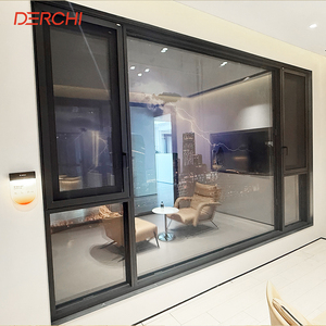 Hurricane Proof Double Laminated Glass Aluminium Frame French Casement Window With Grills