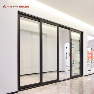 Soundproof Windproof Exterior Double Glazed Sliding Door Aluminium French Sliding Stacking Glass Doors