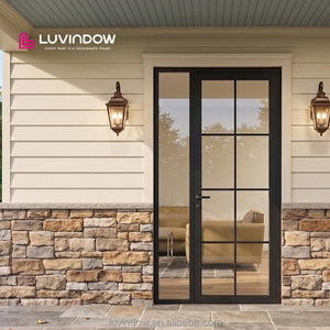 Energy Efficient Aluminum Swinging Door With Sidelite Casement Door Ventilation Tight Seal