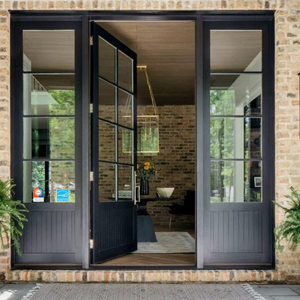 AMJ Exterior Entry Crittal Doors USA Design Tempered Glass Aluminum French Double Glass Doors