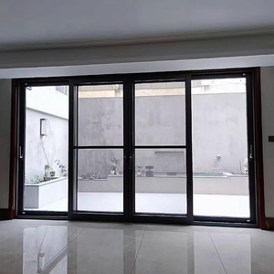 Modern Style Heavy Duty Aluminum Double Glazed Tempered Glass Sliding Door for Hurricane-proof Waterproof Kitchen Hotel Exterior