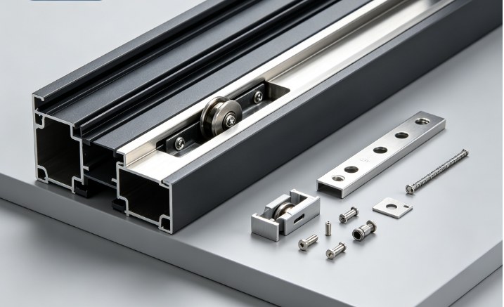 Heavy duty stainless steel roller and lock hardware for aluminium folding window