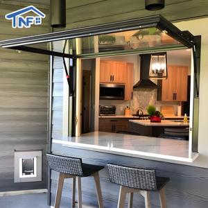 Modern Design Soundproof & Waterproof Heat Insulation Aluminum Alloy Vertical Sliding Gas Strut Window Push-up Awning Windows