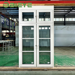 Custom 86 Aluminium Timber Composite Window Double Glazed Glass for Residential Housing Construction Works on Site