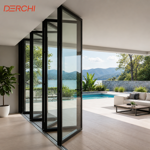 Thermal Break Aluminum Impact Proof Soundproof Exterior Bifold Doors