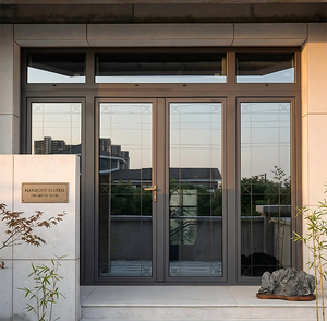 Exterior Modern Minimalist Grille Aluminum Door