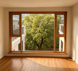 Hot Sale China Manufacturer Modern Aluminum Clad Wood Tilt And Turn Swing Open Windows For Green Buildings Wood Aluminum Window