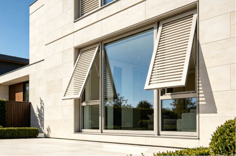 Sunshade Aluminium Casement Window with Louvers