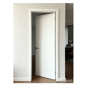 Soundproof Vertical Groove Indoor Door Aluminum White Surface Suitable for Bedroom