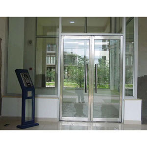 Modern Aluminum Storefront Door with Bulletproof Glass and Reinforced Frame for Supermarket Use Maximum Security