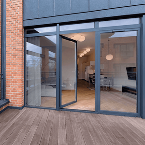 Wide Span Aluminum Glass Storefront Door Single Hinged Access Swing Door Storefront Door