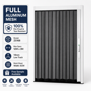 Heavy Duty Pet Proof Pleated Insect Screen Sliding Door
