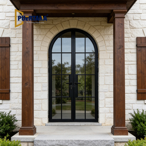 Thermally Broken Black Framed Aluminum Glass French Door