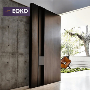 EOKO Custom Wooden Grain Security Aluminum Pivot Door