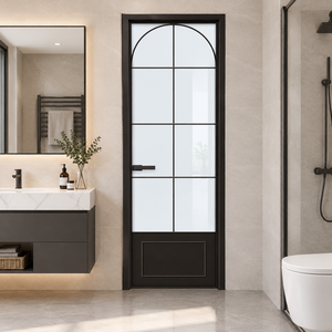 Aluminum Casement Door Interior Bathroom Waterproof Glass Door