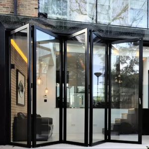 YY Florida Approval 10 Year Warranty Wholesale Exterior Patio Black Aluminum Frame Glass Stack Bifold Door