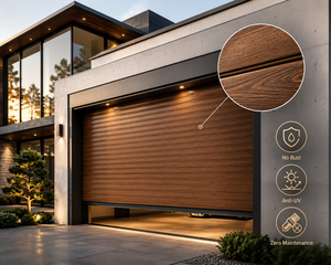 Modern Wood Grain Aluminum Roller Shutter Door Automatic Timber Look Rolling Shutter Doors