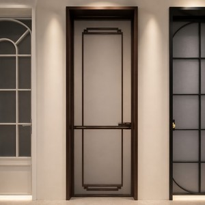 High Grade Modern Interior Anti Theft Waterproof Finished Baking Paint Glass Aluminum Alloy Side Opening Door