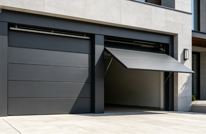 Insulated aluminium sectional overhead garage door