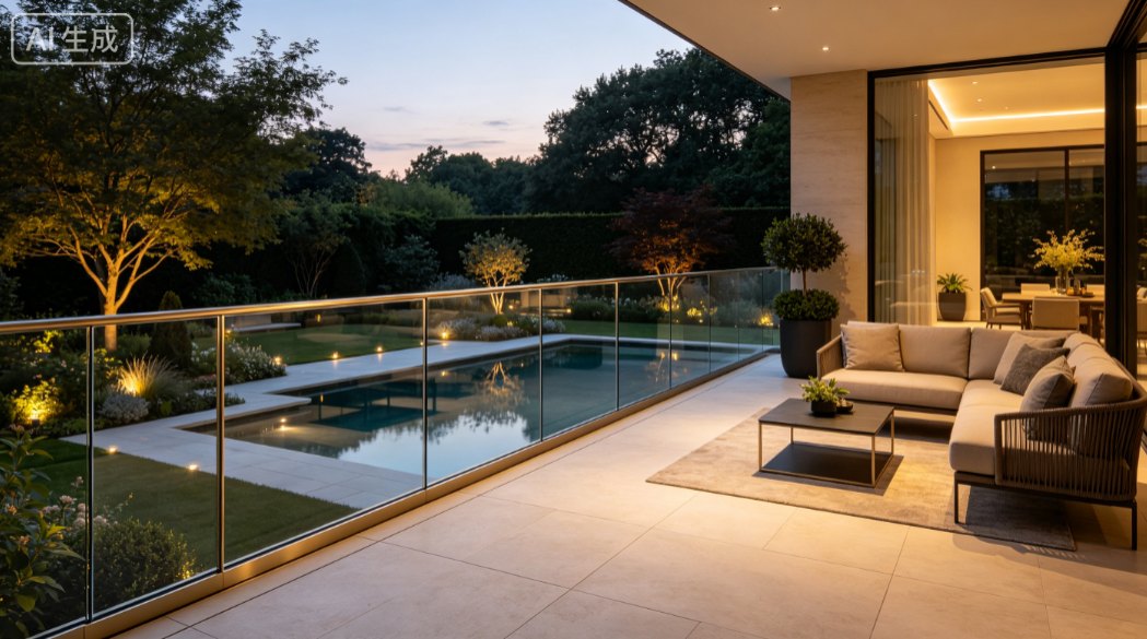 Architectural glass railing systems for luxury villas and commercial balconies by KARON