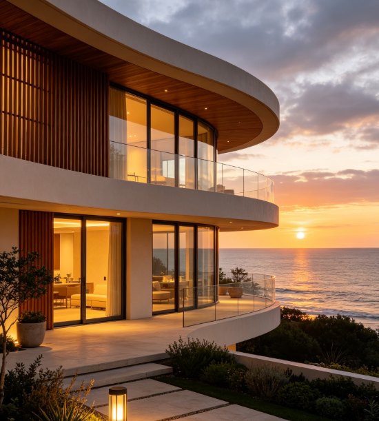 Luxury villa custom casement window installation